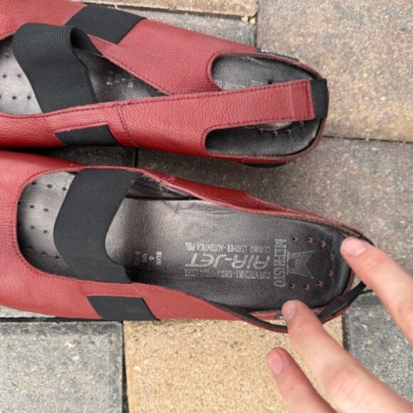 Mephisto Leather Red Slip-On Mary Jane Comfort Shoes Size 38 - Picture 3 of 6